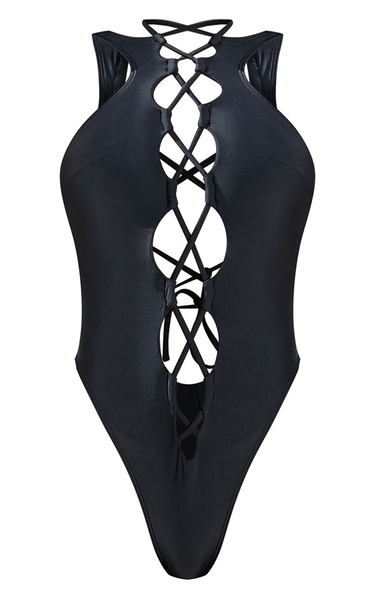 Front Lace-up Swimsuit Monokini