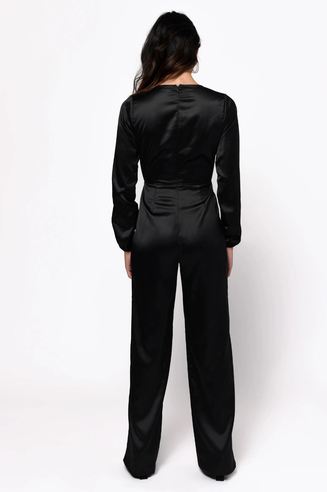 Front Tie Satin Jumpsuit