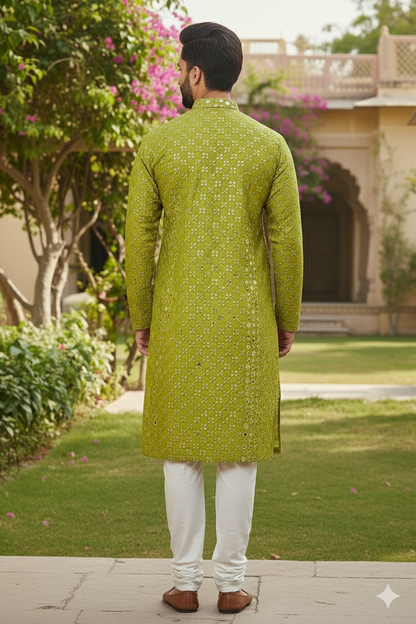 Royal Mirror Embroidered Kurta Set