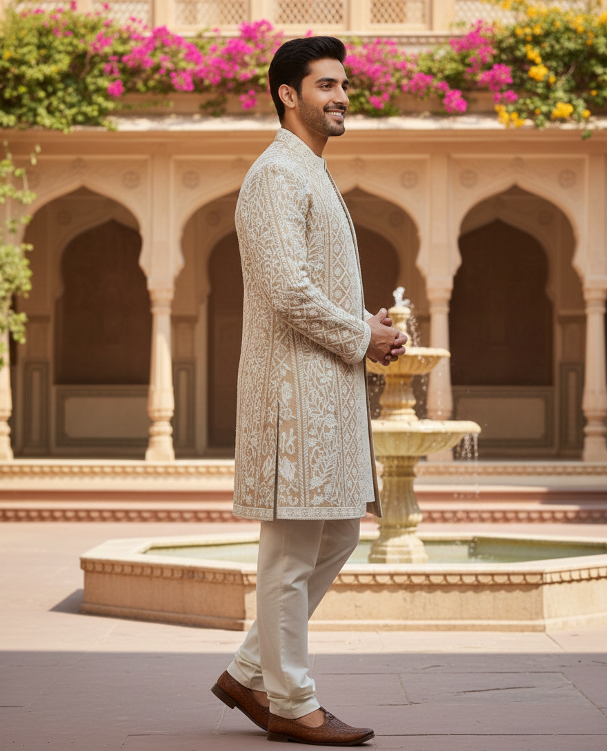 Imperial Heritage Embroidered Sherwani Set