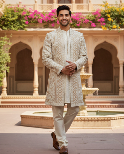 Imperial Heritage Embroidered Sherwani Set