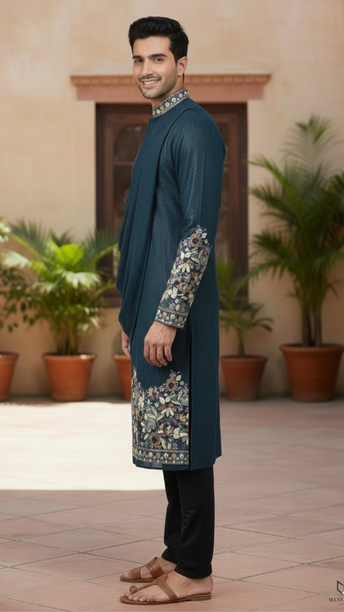 Royal Garden Drape Kurta Set