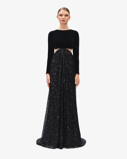 Radiant Lunar Cut-Out Dress