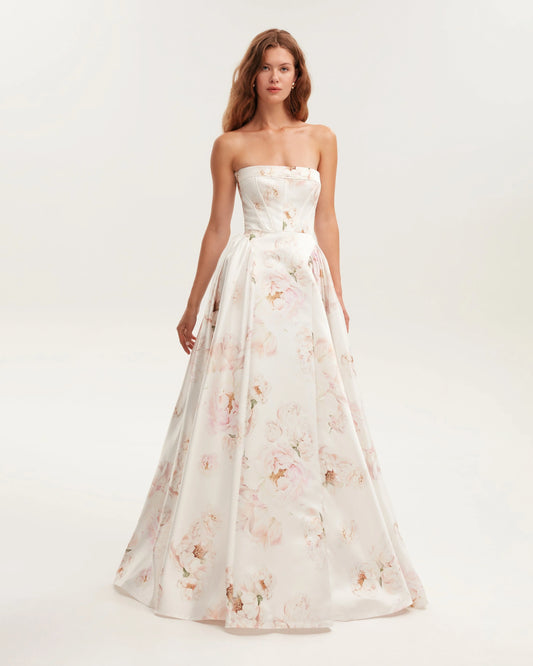 Peony Strapless Maxi Dress