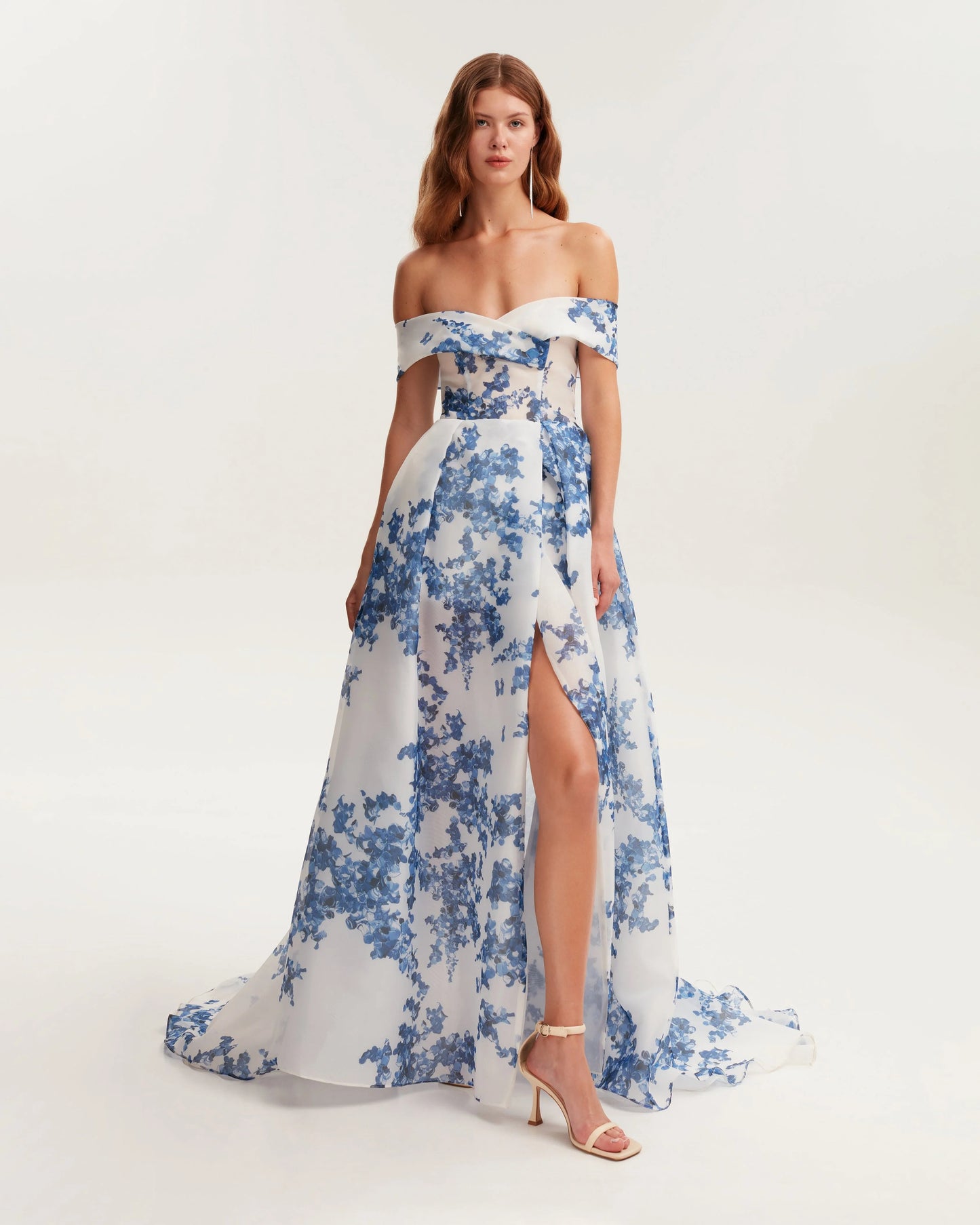 Hydrangea Off Shoulder Maxi Dress