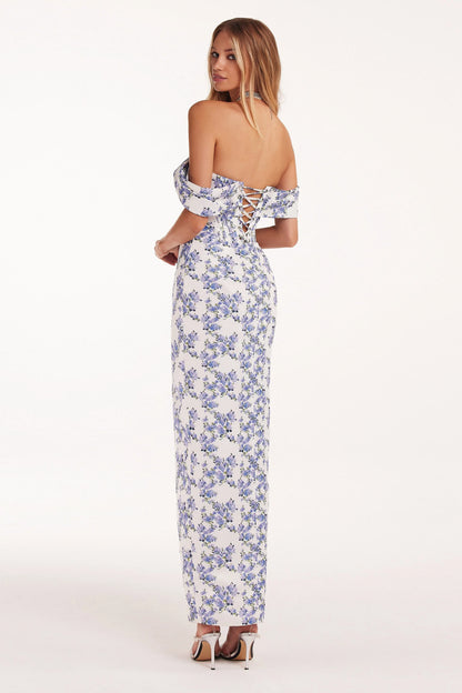 Tender Floral Slit Midi Dress