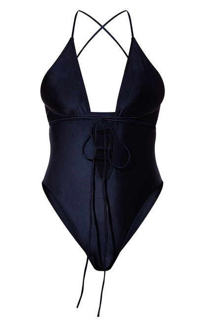 Multi Tie Plunge Swimsuit Monokini