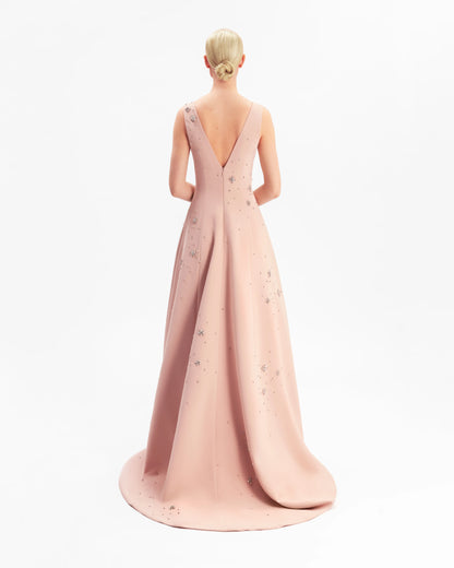 Celestial Dew V-Neck Dress