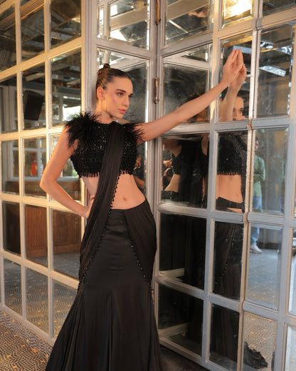 Midnight Obsidian Saree