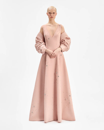 Celestial Dew V-Neck Dress
