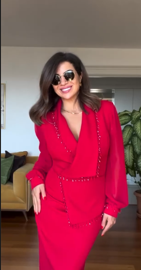 Scarlet Poise Midi Dress