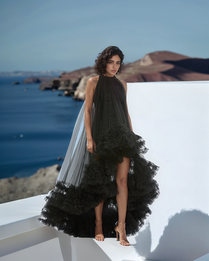 Tulle Ruffle Drama Dress