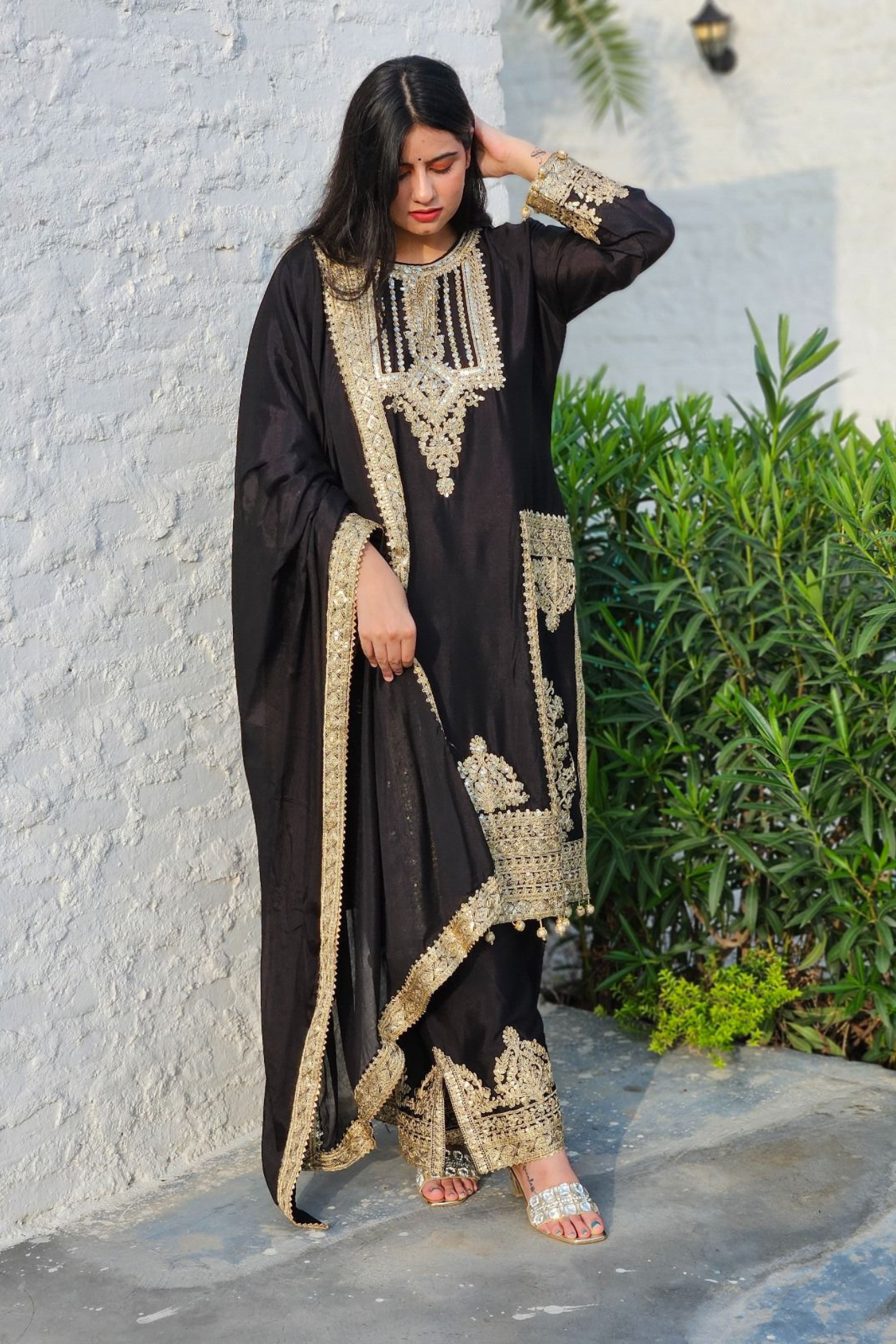 Black Zardozi Kurta