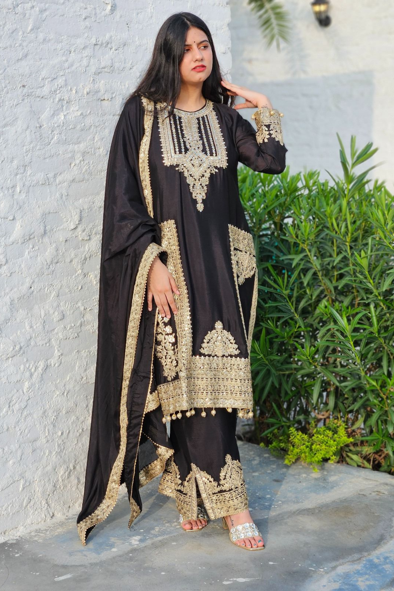 Black Zardozi Kurta