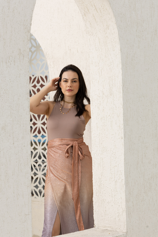 Light Brown Lycra Tank Top