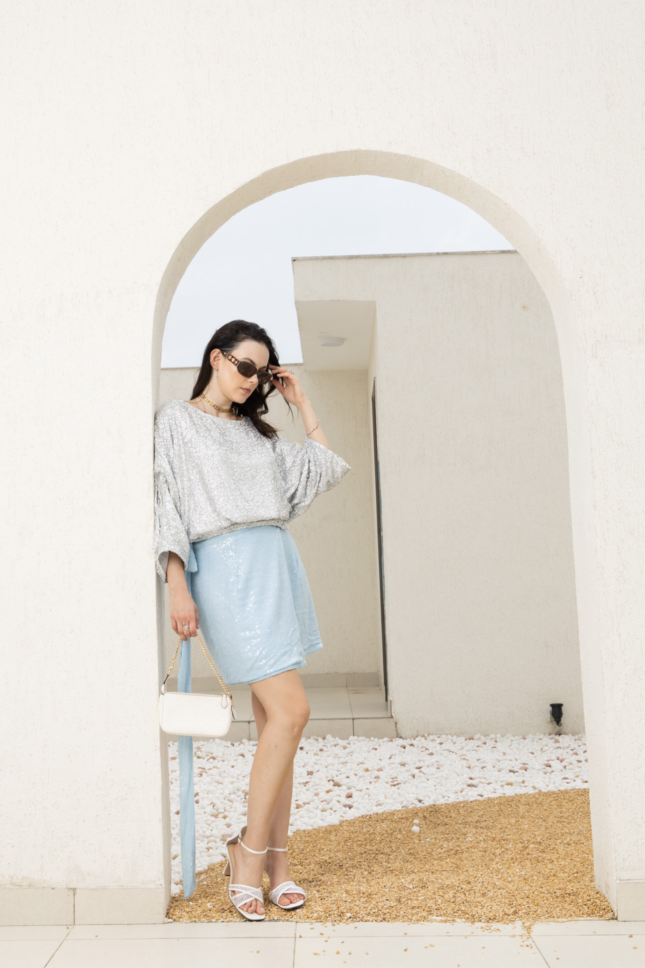 Silver Dazzle Sequin Lilly Top