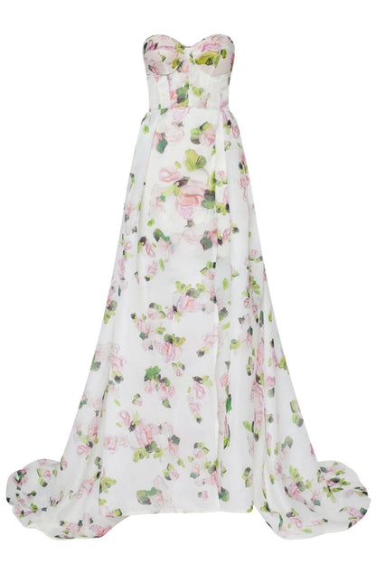 Apple Blossom Front Slit Maxi Dress