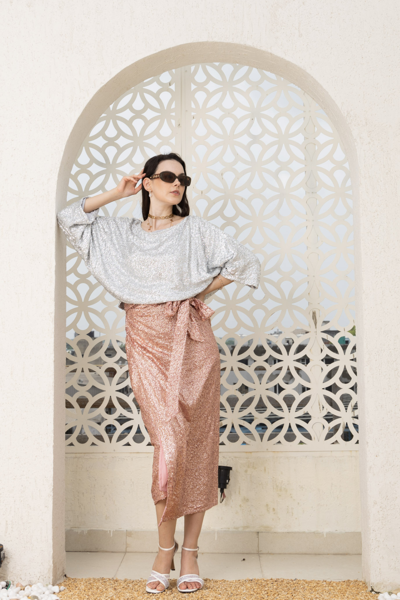 Silver Dazzle Sequin Lilly Top