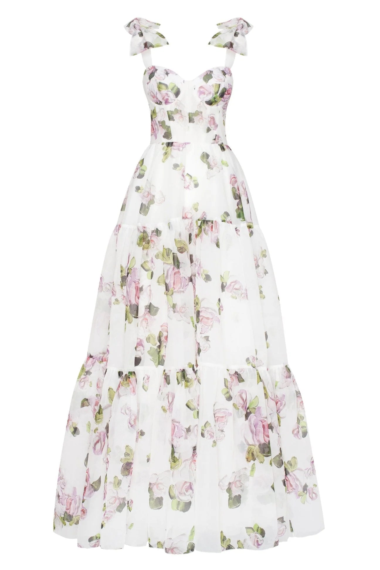 Apple Blossom Tie-Strap Maxi Dress