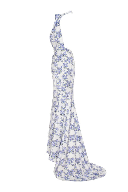 Tender Floral Mock Neck Maxi Dress