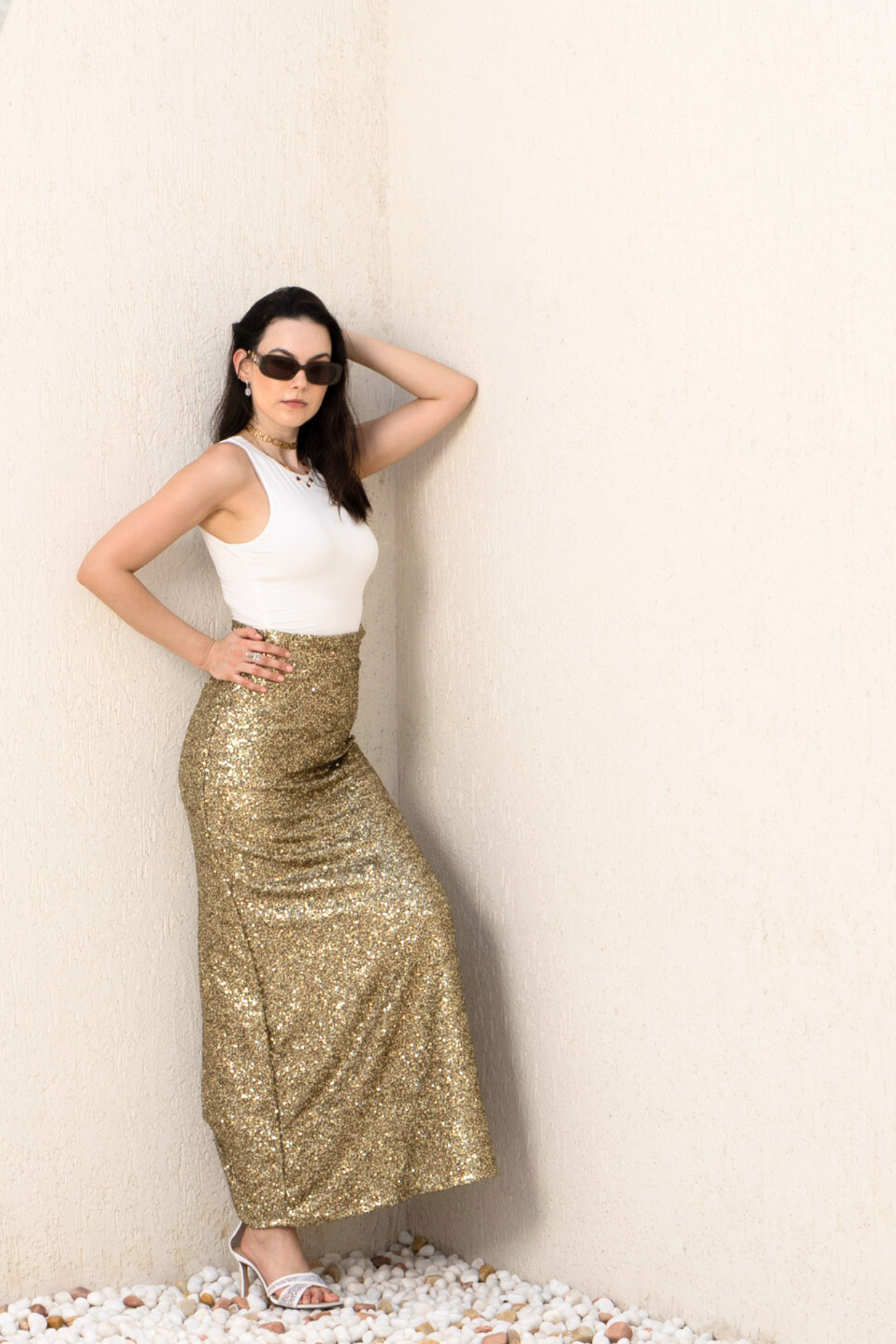 Luxe Gold  Sequin Ripple Skirt