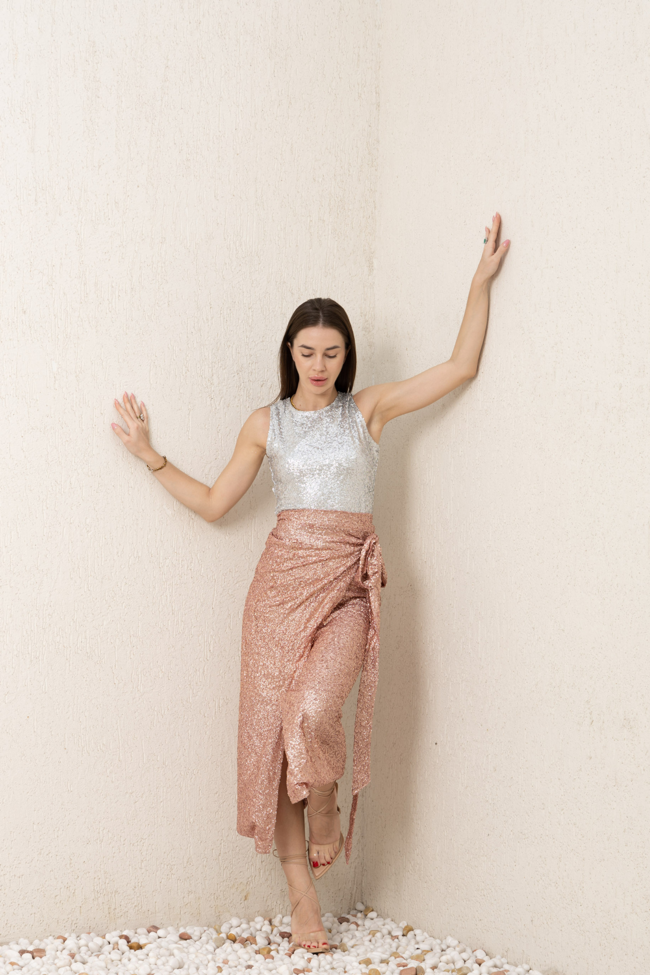 Silver Sequin Tank Top