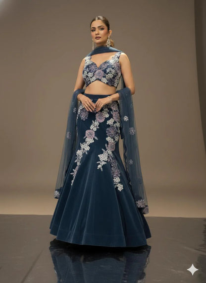 Celeste Navy Lehenga