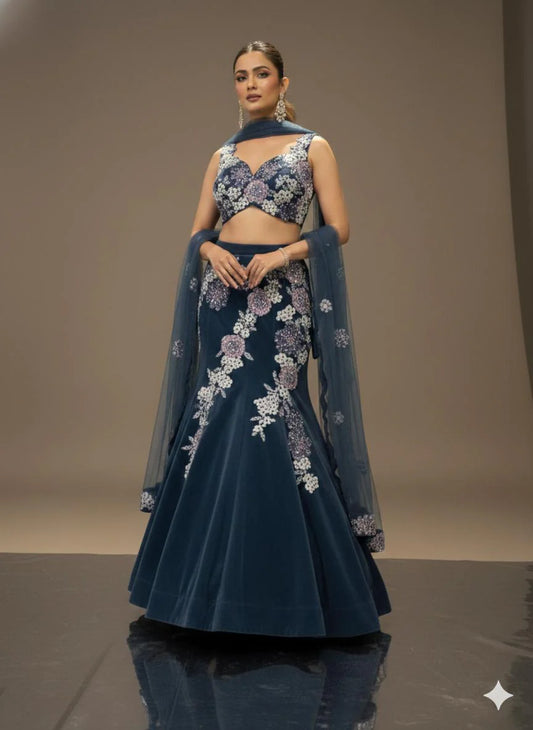Celeste Navy Lehenga