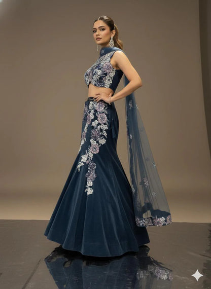 Celeste Navy Lehenga