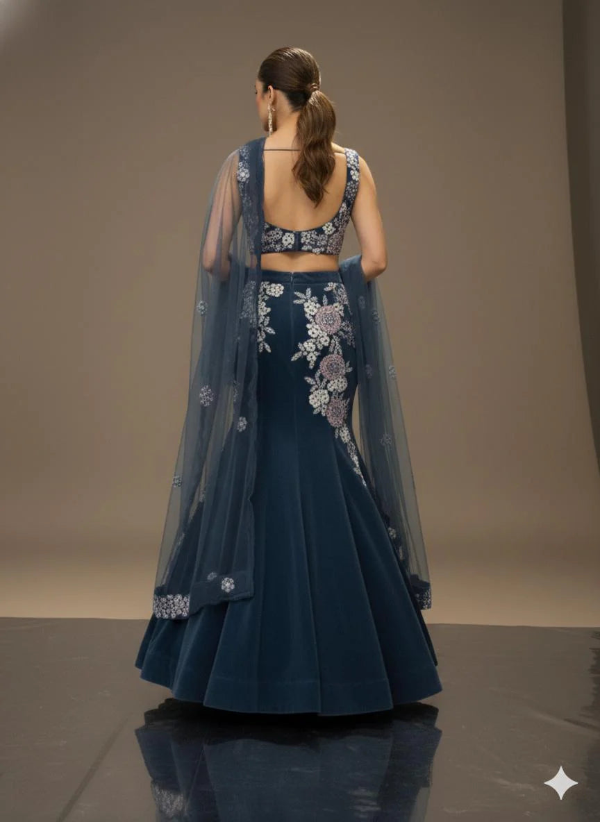 Celeste Navy Lehenga