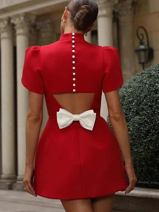 Scarlet Bow Mini Dress