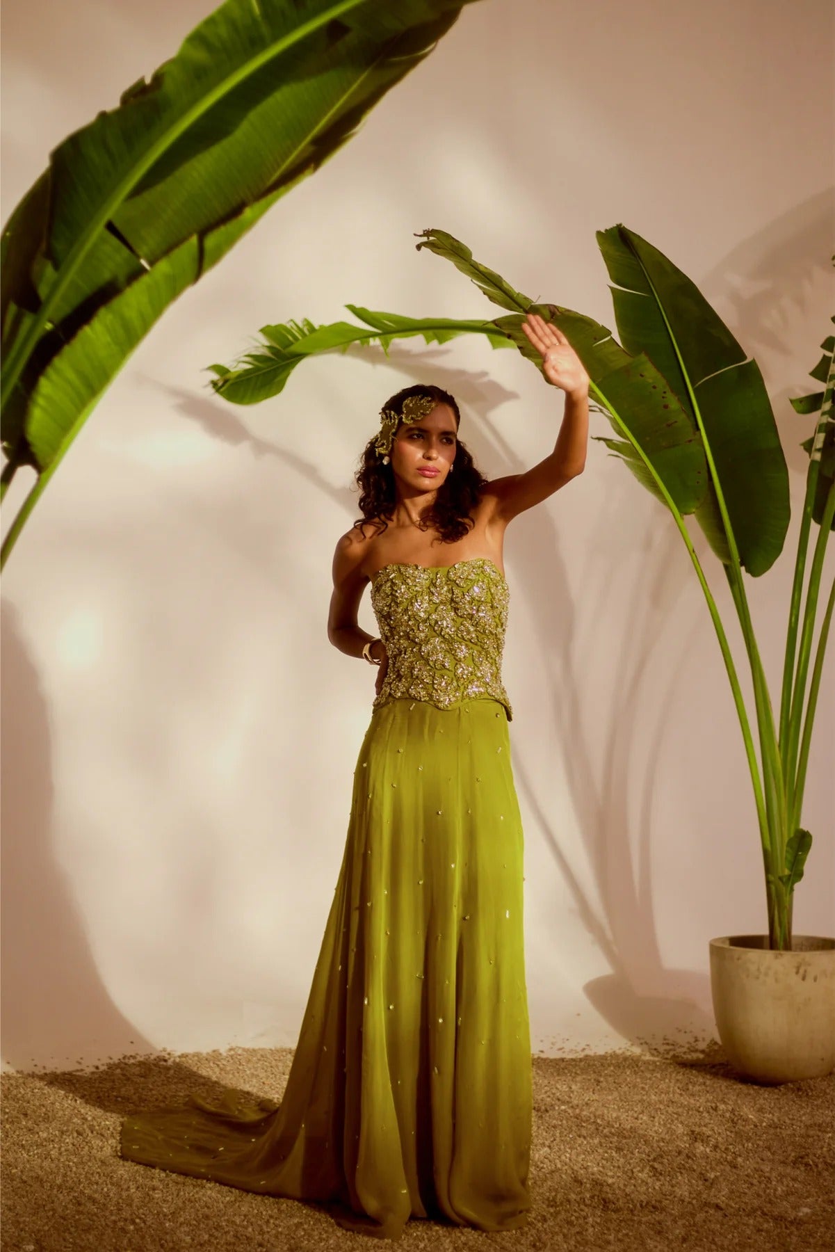 Olive Mirage Gown