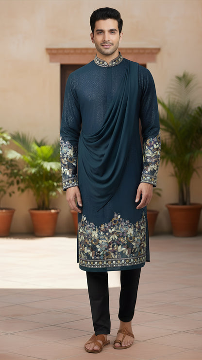Royal Garden Drape Kurta Set